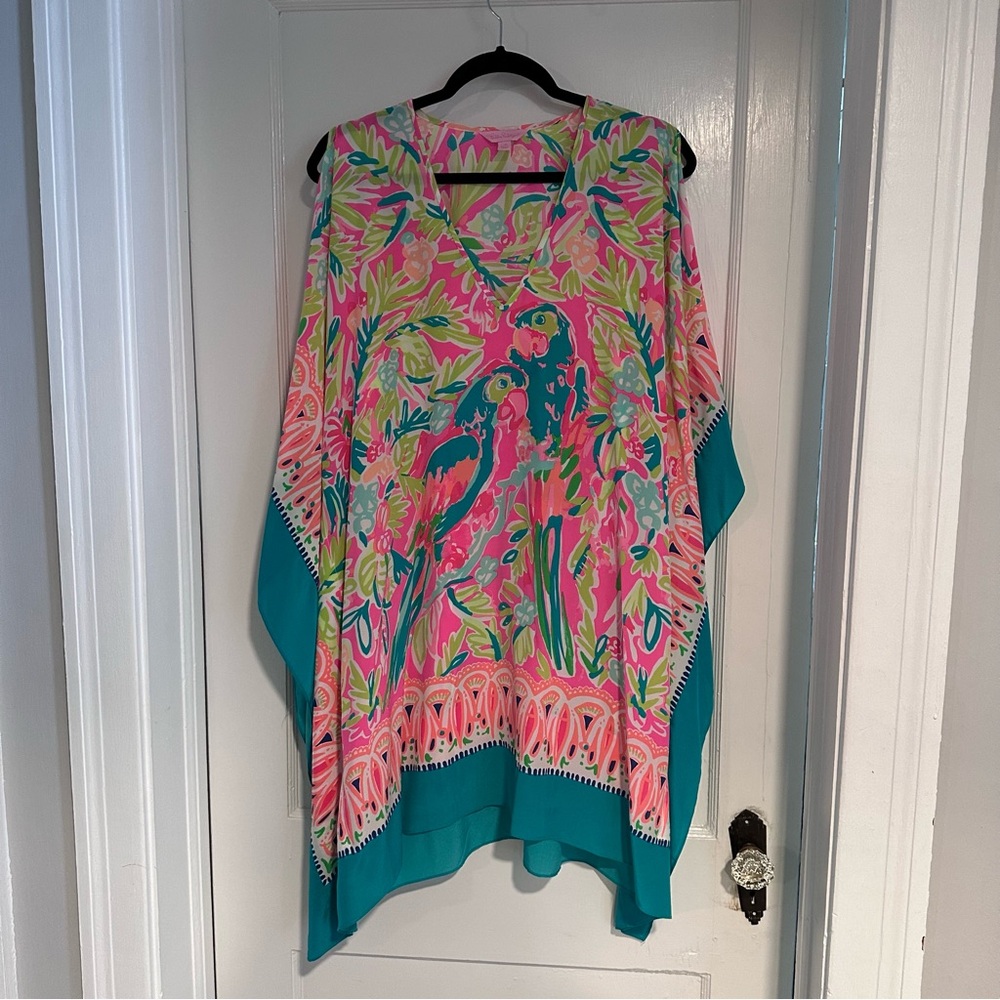 LILLY PULITZER Altin Silk Caftan Dress L/XL - Picture 2 of 5